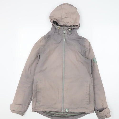 Weird Fish Women's Grey Hooded Jacket Size 8