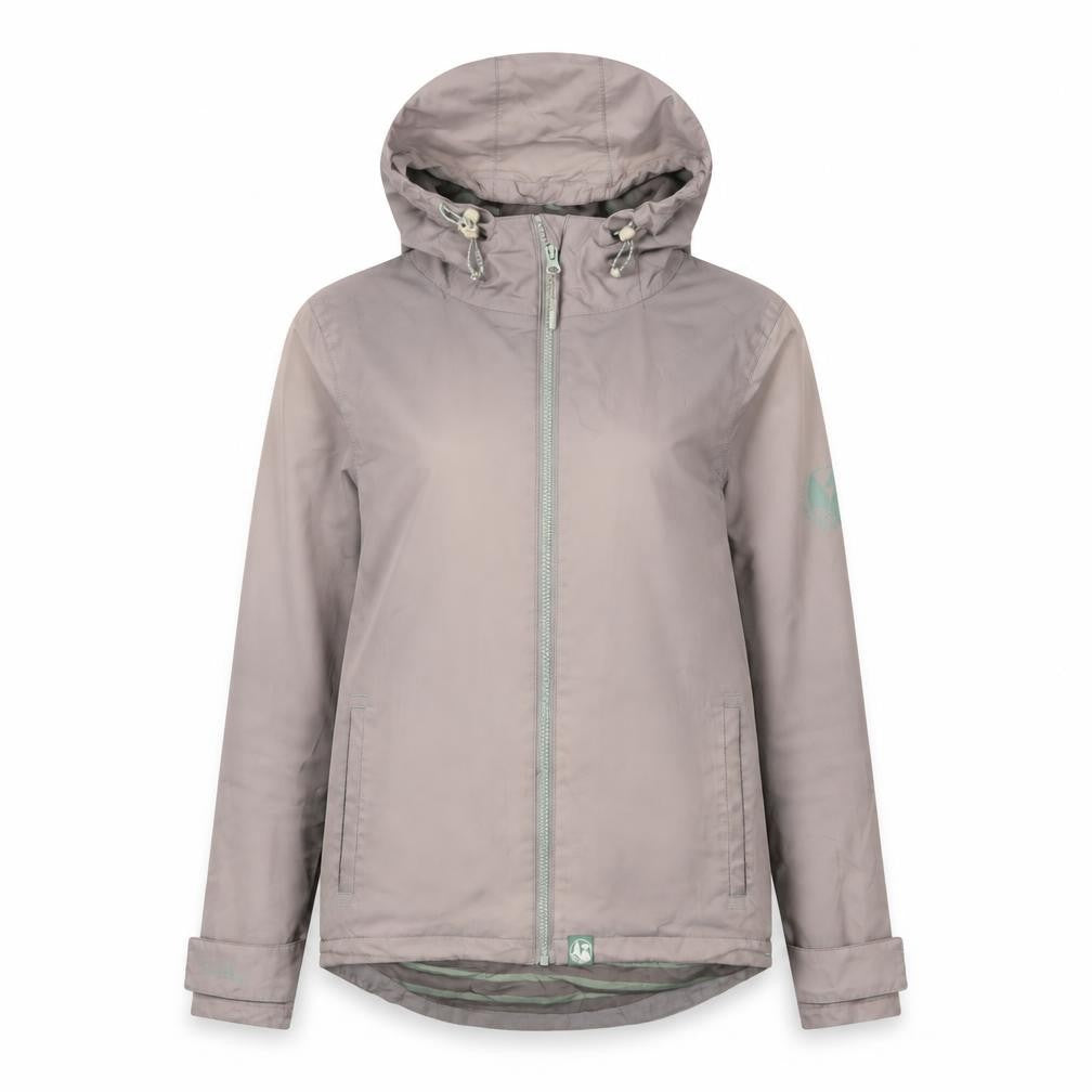 Front view of Weird Fish Women's Grey Hooded Jacket, size 8