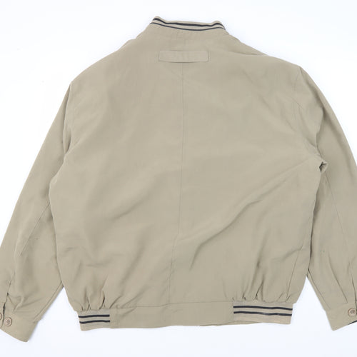 Infinity Men's Beige Bomber Jacket Large Zip Casual