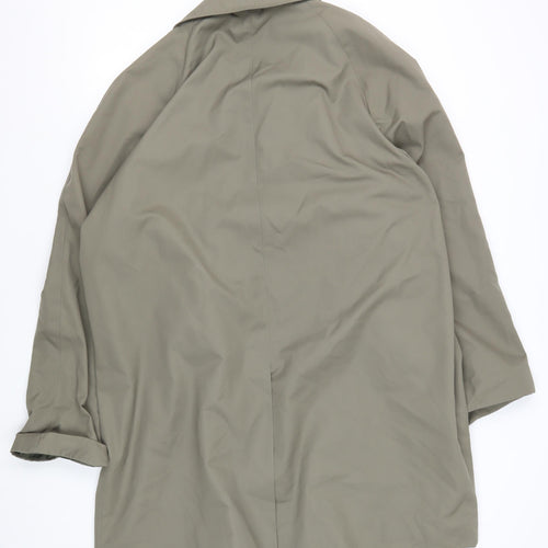 Men's Green Polyester Overcoat, Size 48