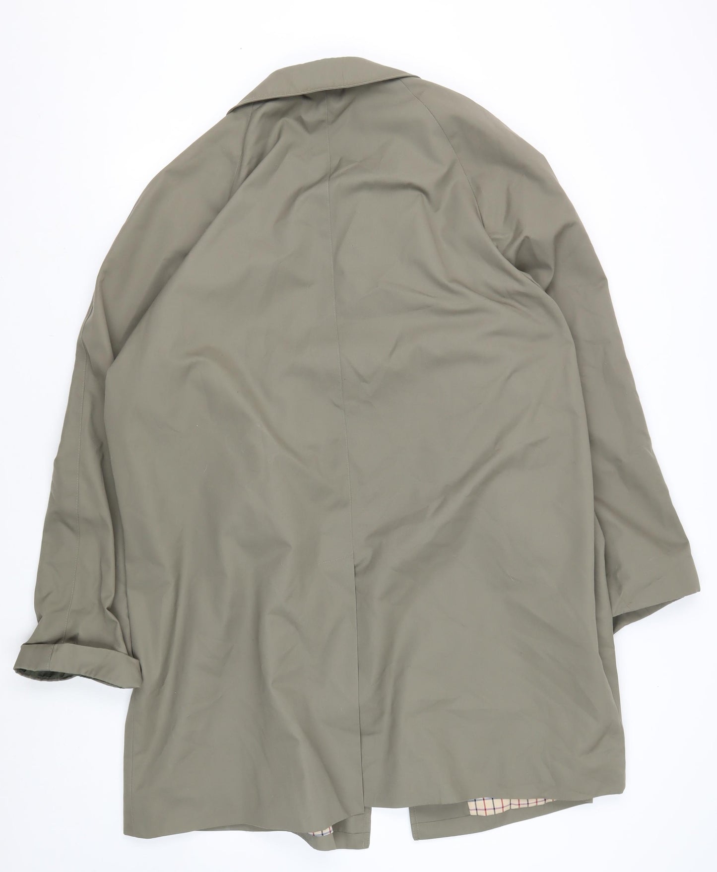 Men's Green Polyester Overcoat, Size 48