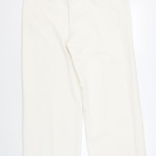 Marks and Spencer Women's Ivory Wide-Leg Trousers, Size 16