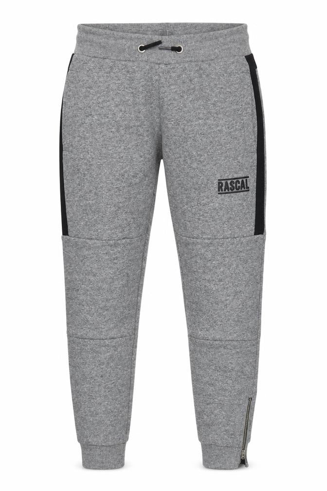 Front view of Rascal boys’ grey jogger trousers, size L, elastic waist