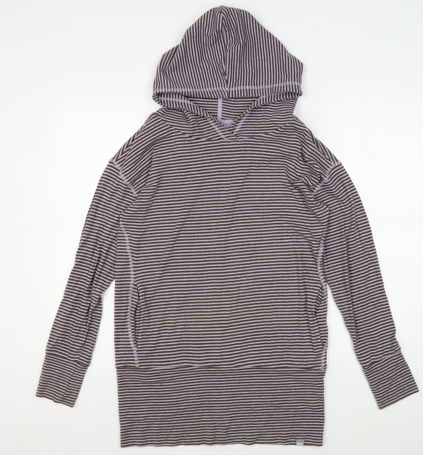 BAM Women's Striped Bamboo Hoodie, Size 8, Multicoloured