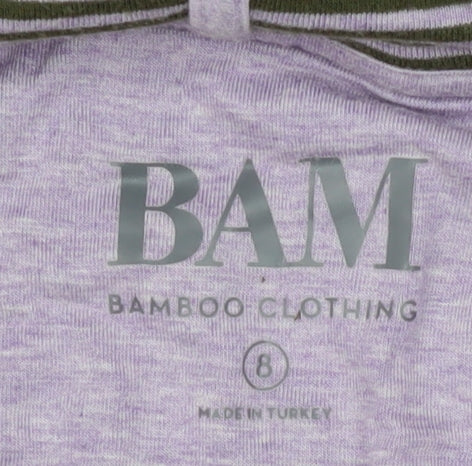 BAM Women's Striped Bamboo Hoodie, Size 8, Multicoloured