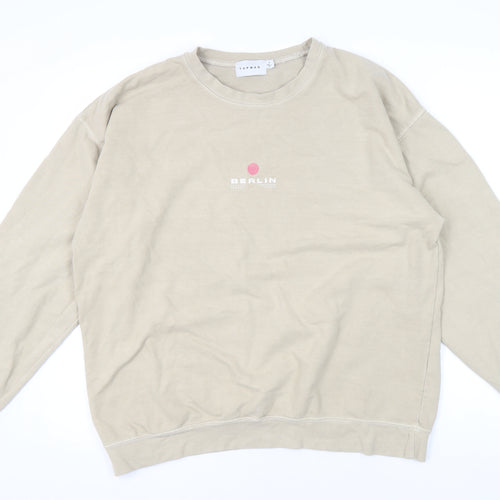 Topman Beige Men's Pullover Sweatshirt S