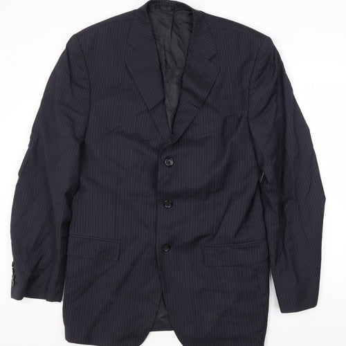 Jaeger Men's Blue Striped Suit Jacket 42L