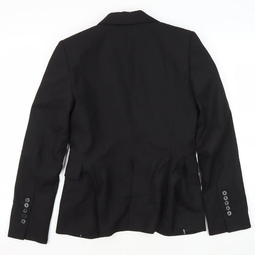 Zara Women's Black Blazer, Size 10, Single-Breasted Lined