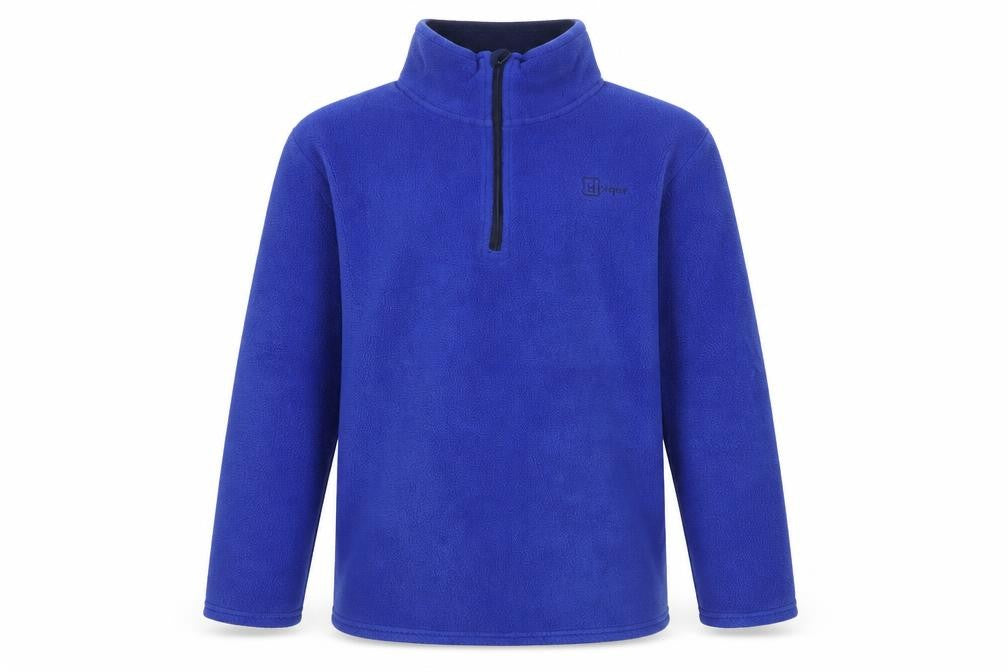 Front view of Higear boys’ blue fleece 1/2 zip sweatshirt, size 6