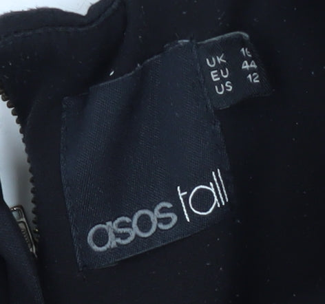 ASOS Tall Women's Black Midi Sheath Dress 16