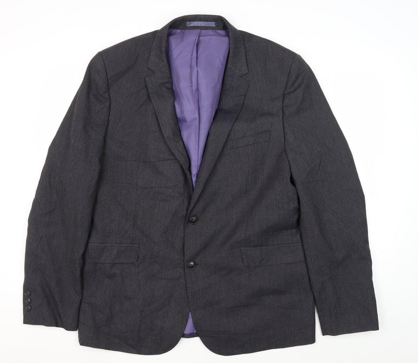 Marks and Spencer Men's Grey Blazer, Size 44R Super-Slim