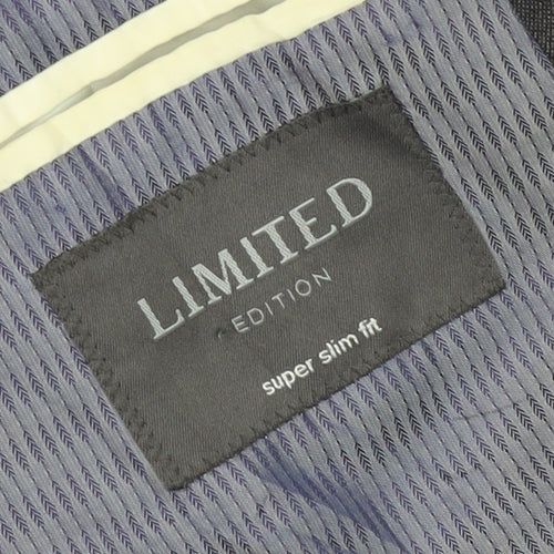 Marks and Spencer Men's Grey Blazer, Size 44R Super-Slim