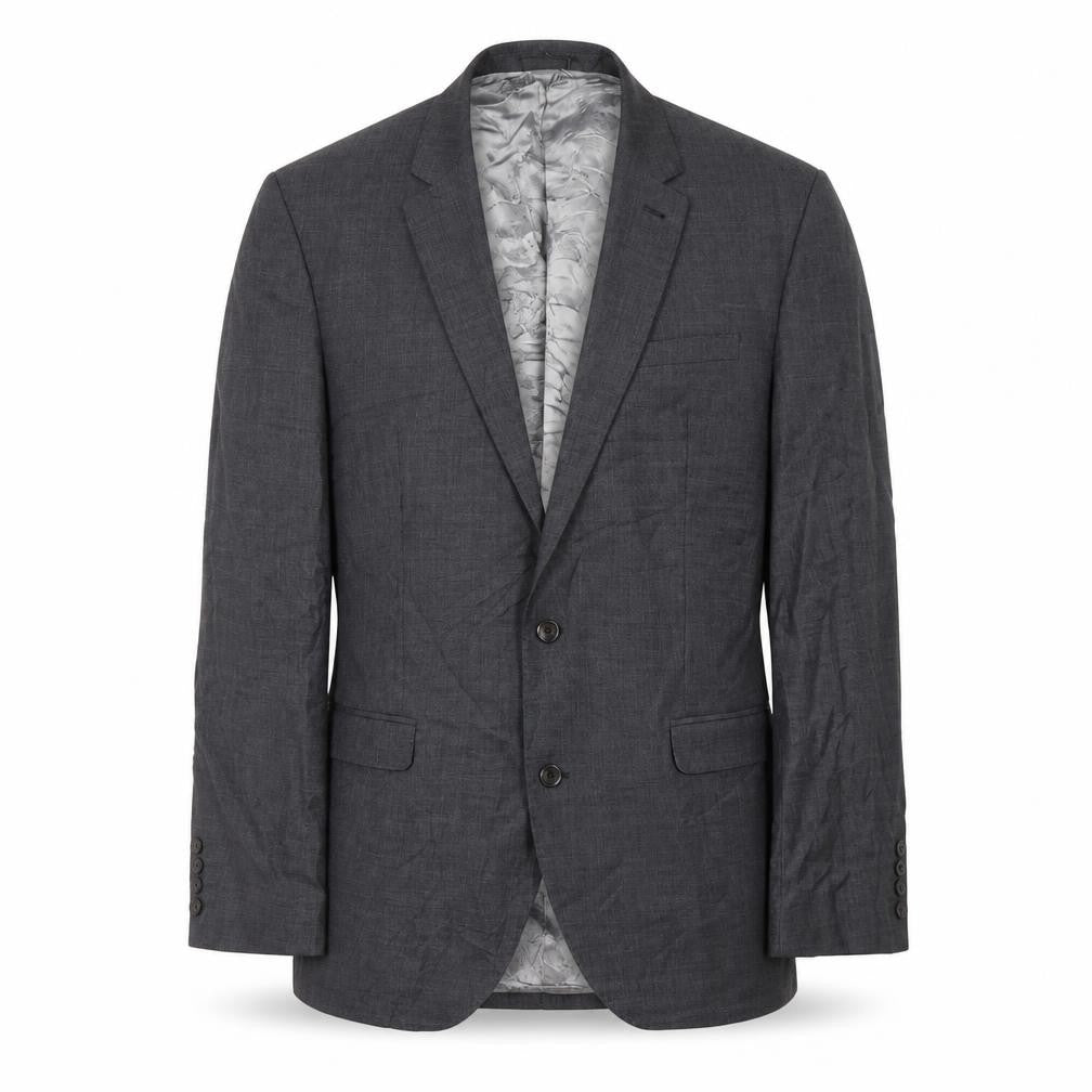 Front view of Next Men's Grey Wool Blazer, 42R Formal, Elegant
