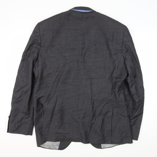 Next Men's Grey Wool Blazer, 42R Formal, Elegant
