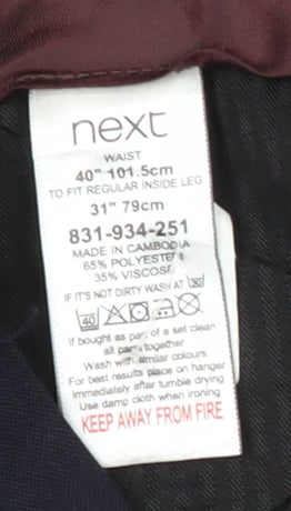 Next Men's Black Dress Pants - 40 Waist - Formal Trousers
