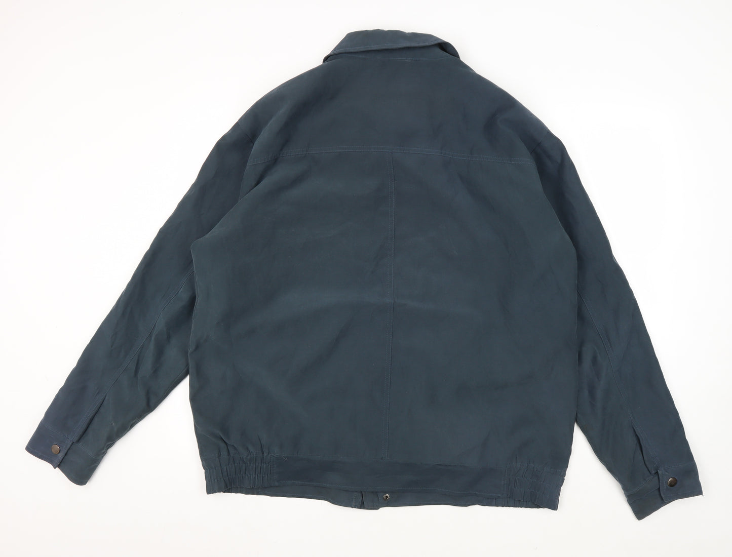EWM Men's Blue Jacket - Large, Polyester Zip Style