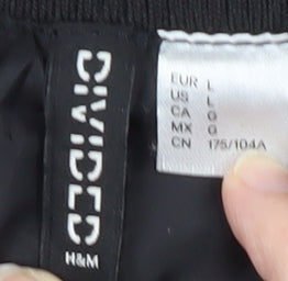 H&M Men's Black Varsity Jacket, Lined, Size L