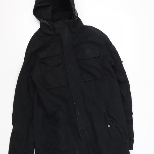 H&M Women's Black Parka Jacket Size 12