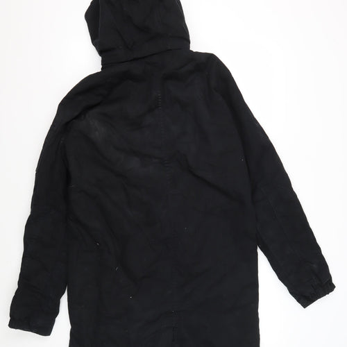 H&M Women's Black Parka Jacket Size 12