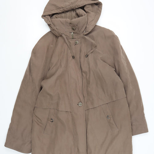 Klass Women’s Brown Parka Coat, Size M, Hooded & Pockets