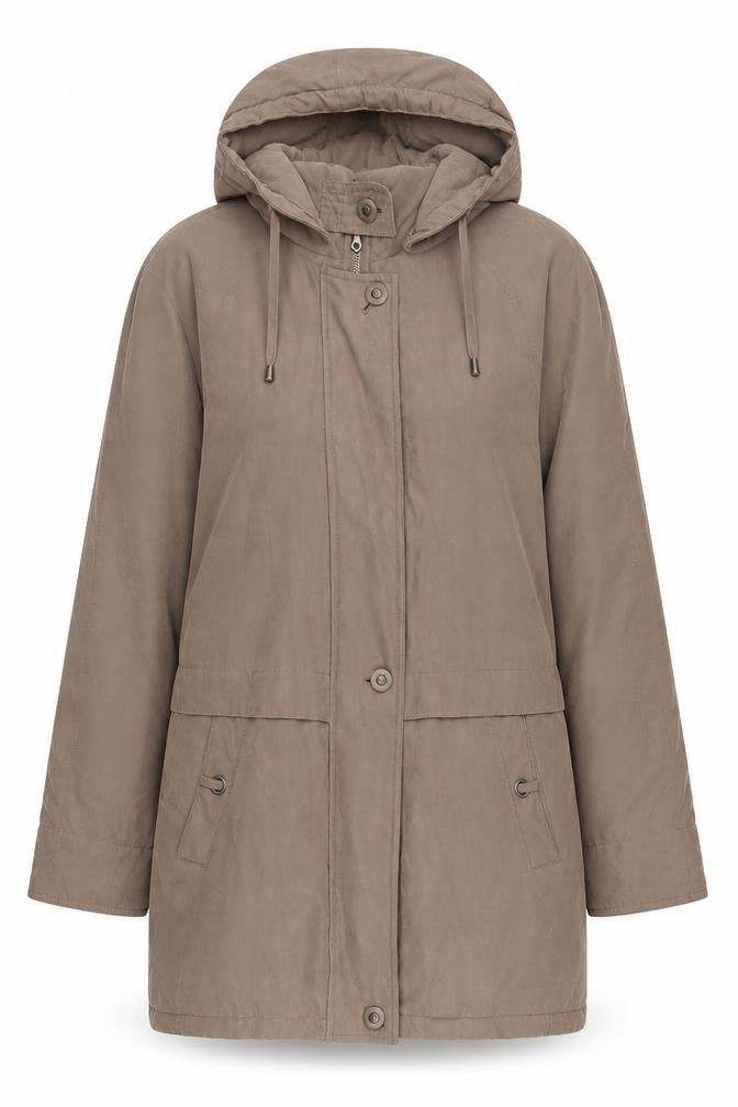 Klass Women’s Brown Parka Coat, Size M, Hooded & Pockets