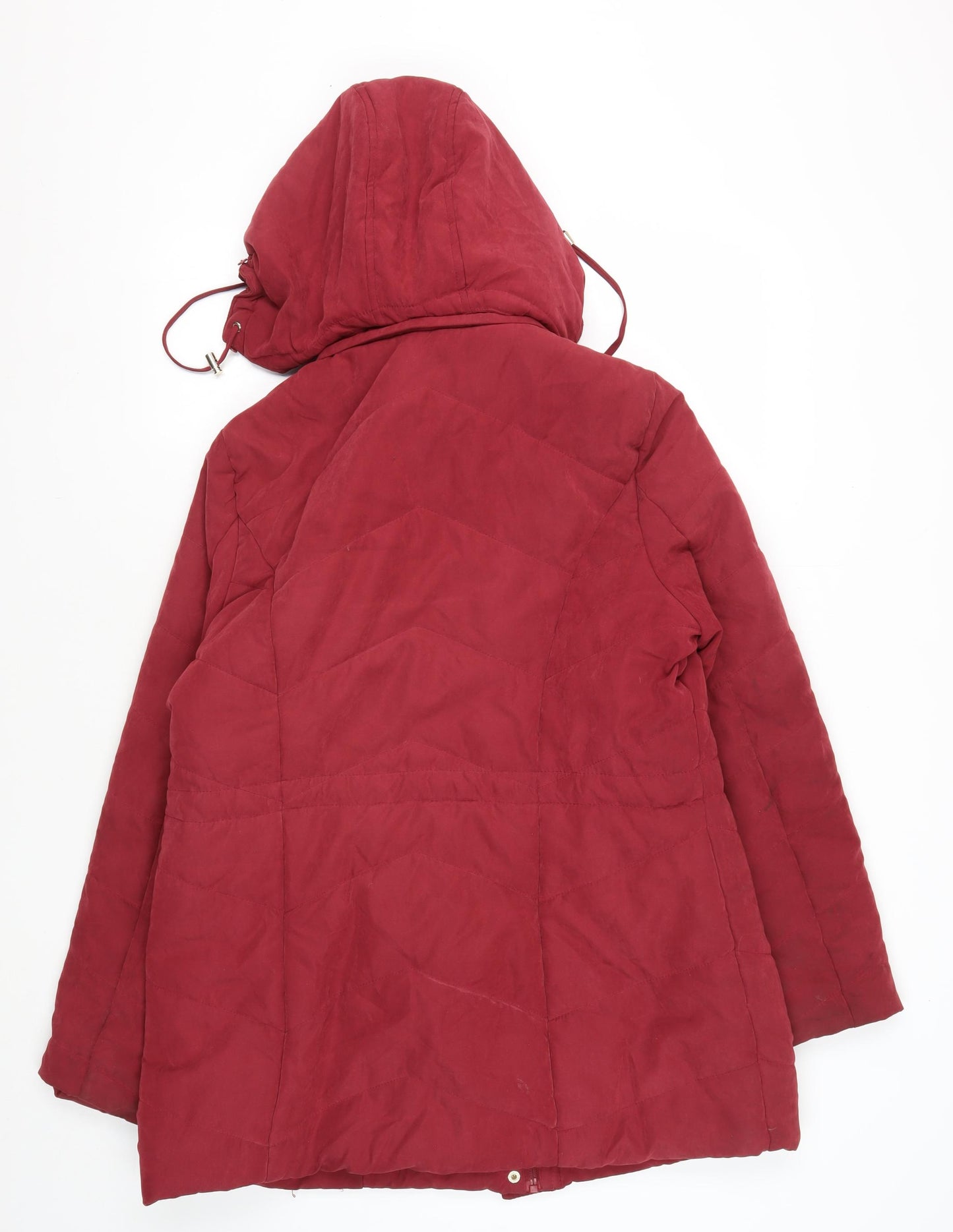 Roman Women's Red Puffer Jacket, Size 14, Hooded
