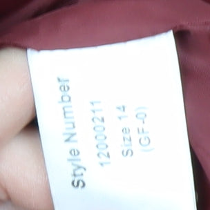 Roman Women's Red Puffer Jacket, Size 14, Hooded