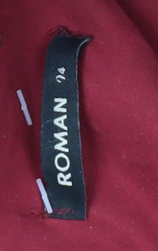 Roman Women's Red Puffer Jacket, Size 14, Hooded