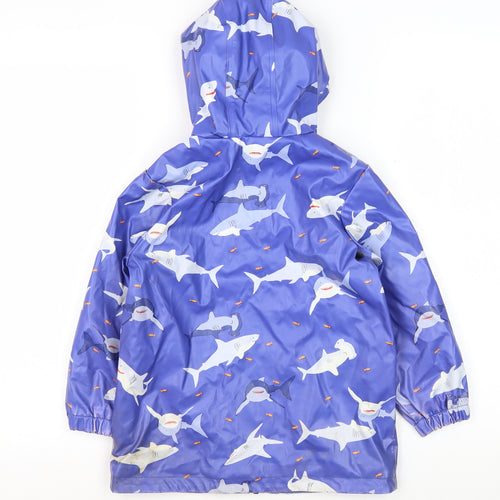 Joules Boys Blue Shark Print Rain Coat Size 5 Years