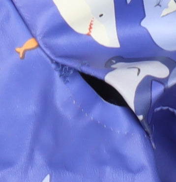 Joules Boys Blue Shark Print Rain Coat Size 5 Years