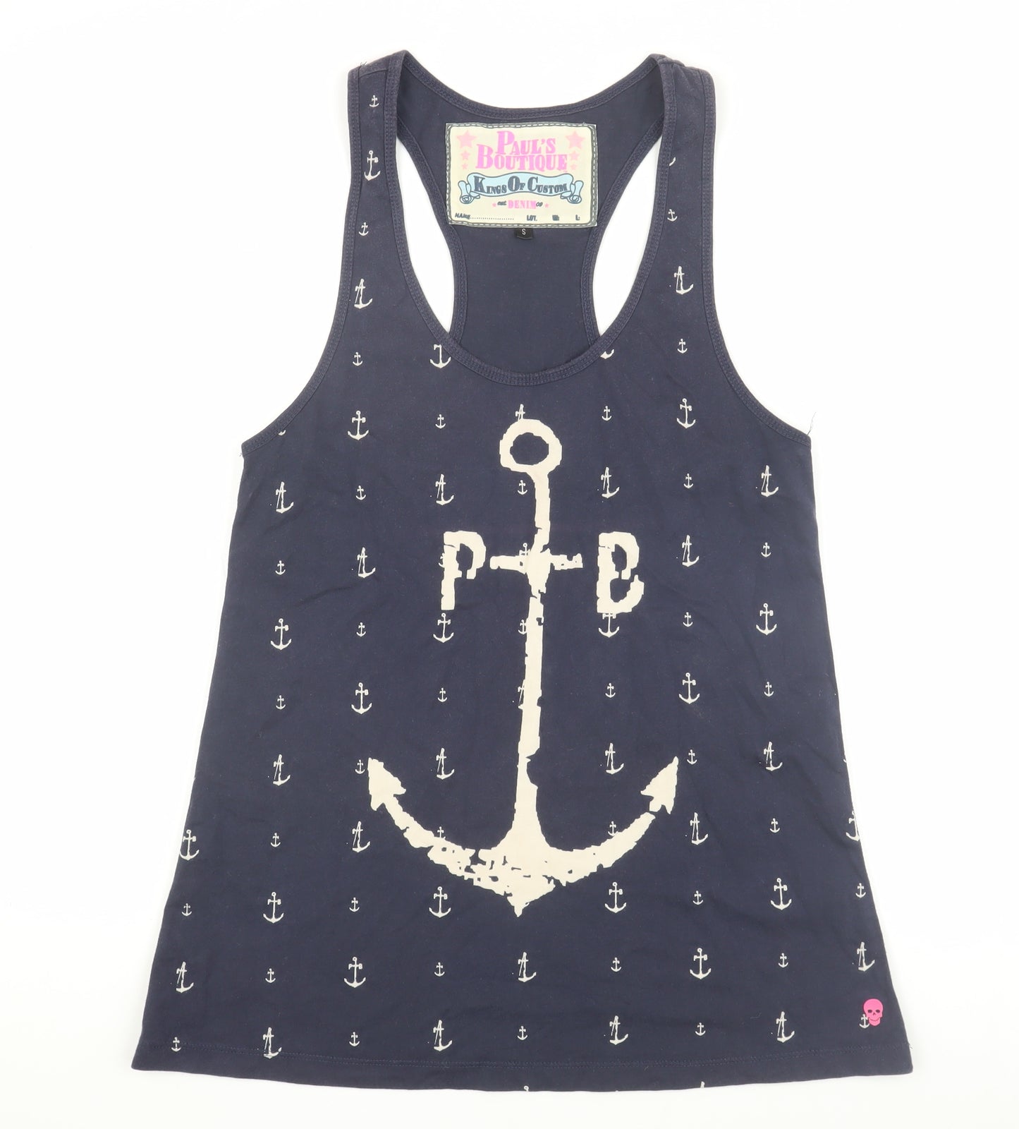 Paul's Boutique Women's Blue Anchor Tank Top, Size S