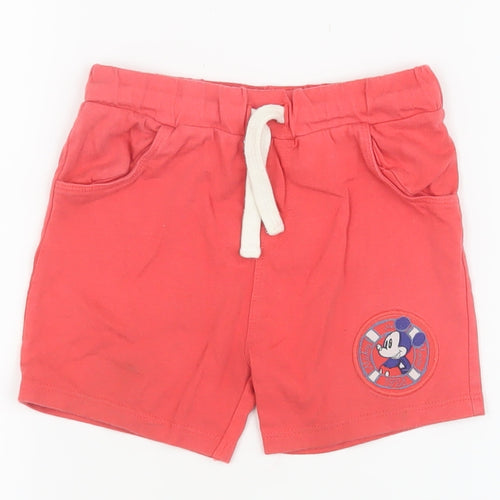 Disney Red Unisex Baby Jogger Shorts 18-24 Months