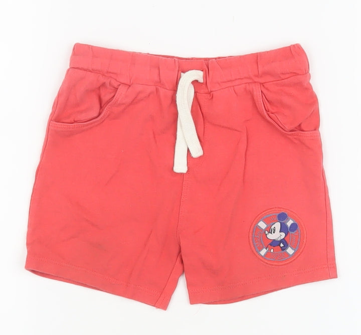 Disney Red Unisex Baby Jogger Shorts 18-24 Months