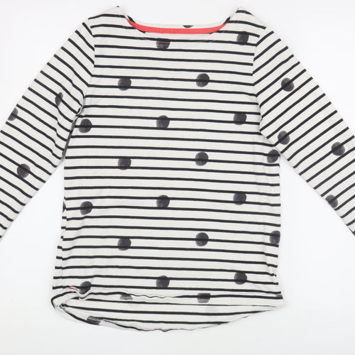 Joules Women's Striped T-Shirt, Size 10, White, Casual