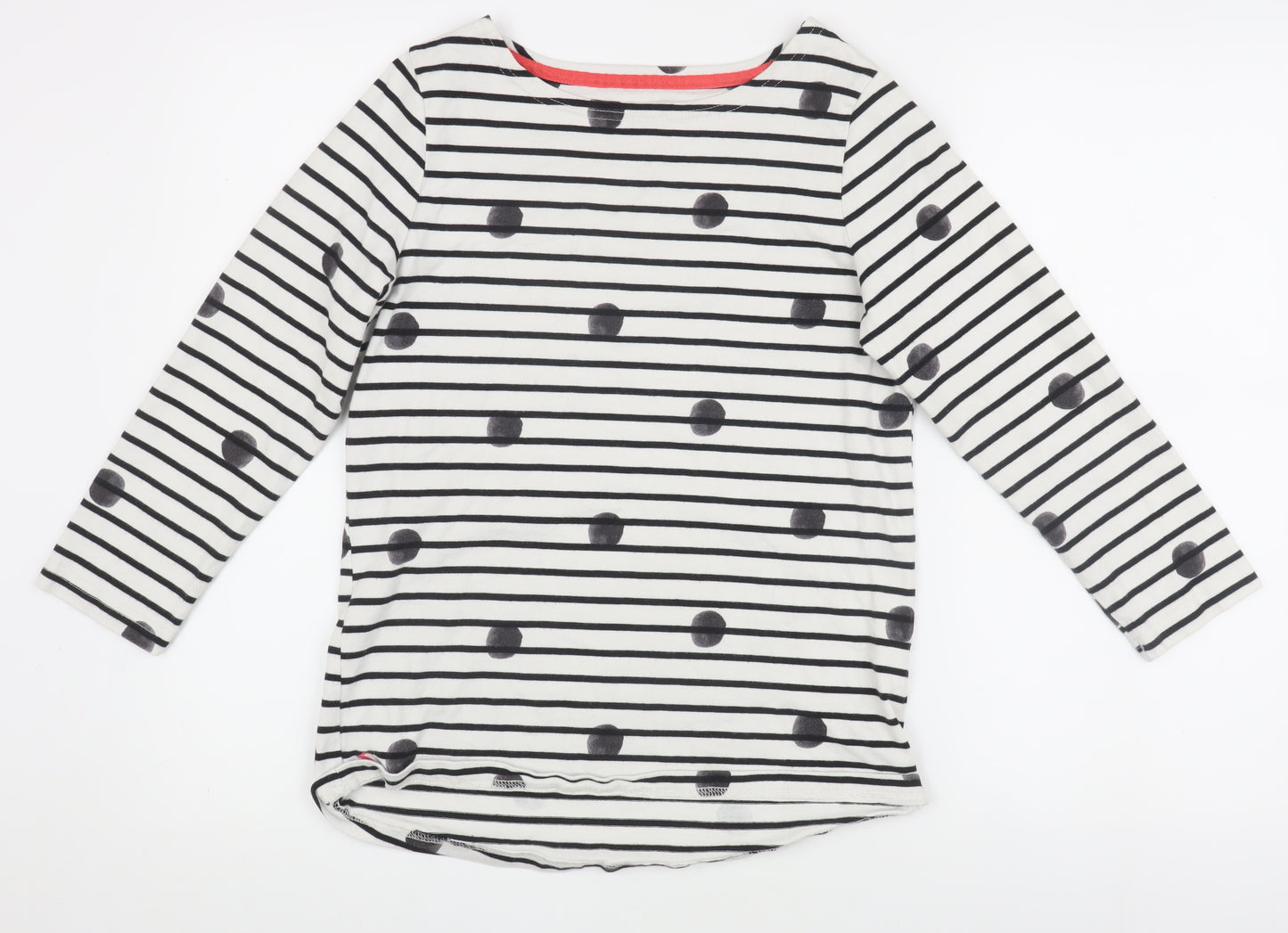 Joules Women's Striped T-Shirt, Size 10, White, Casual