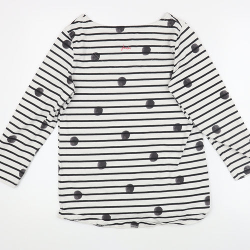 Joules Women's Striped T-Shirt, Size 10, White, Casual