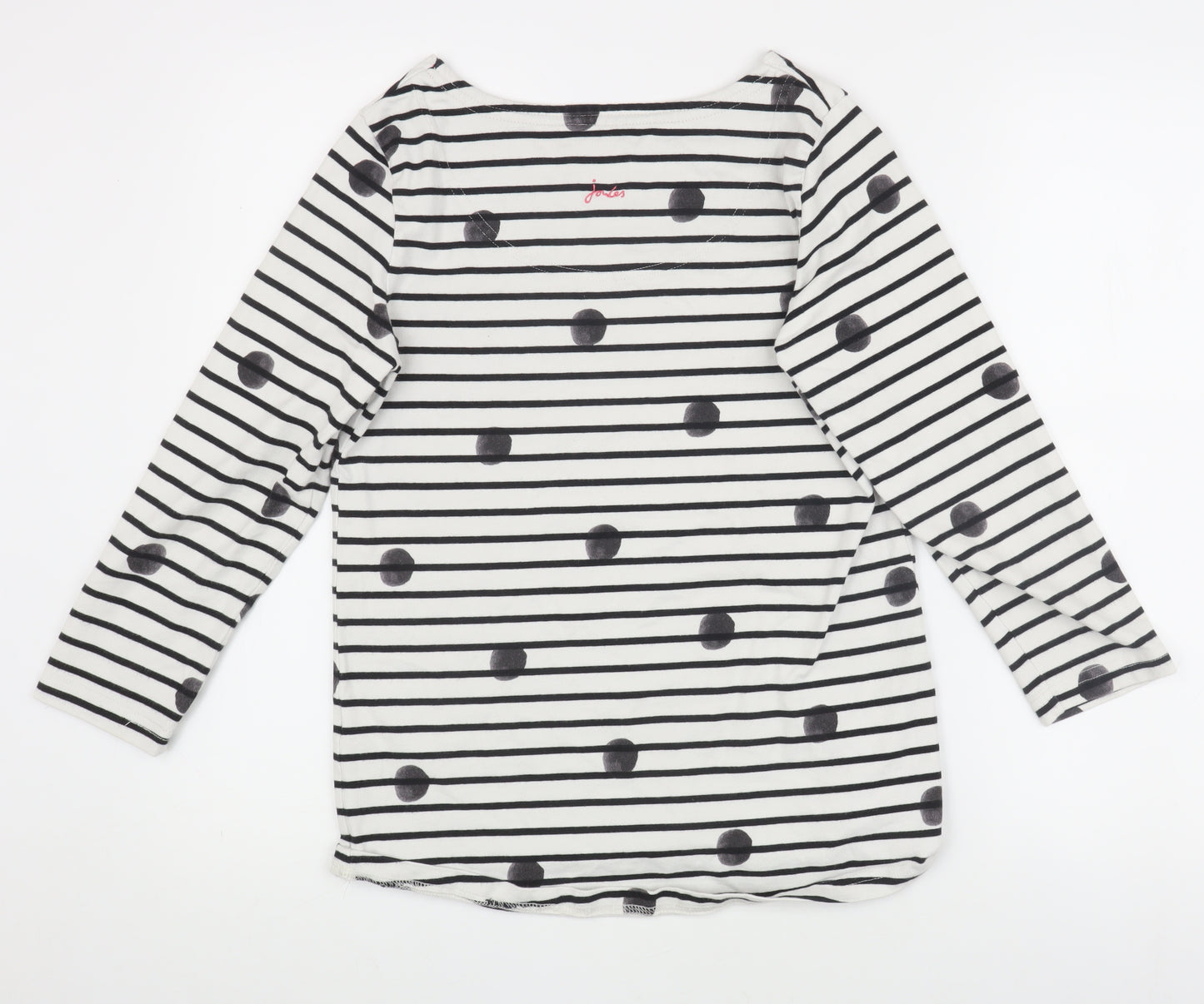 Joules Women's Striped T-Shirt, Size 10, White, Casual