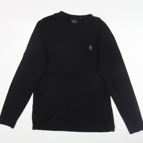 LUKE Sport Men's Black Cotton Jumper, L, Crew Neck