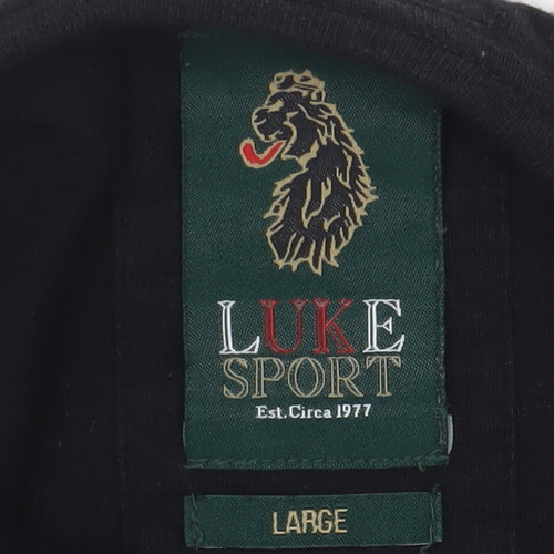 LUKE Sport Men's Black Cotton Jumper, L, Crew Neck