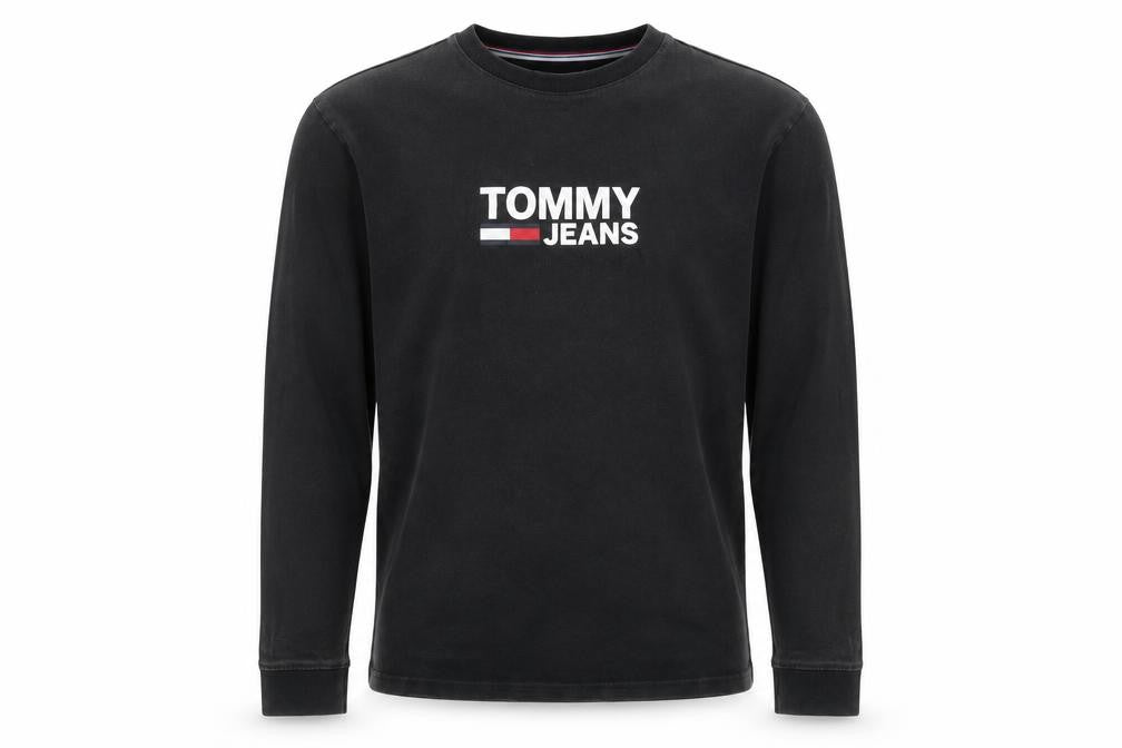 Front view of Tommy Jeans Men's Black M jumper