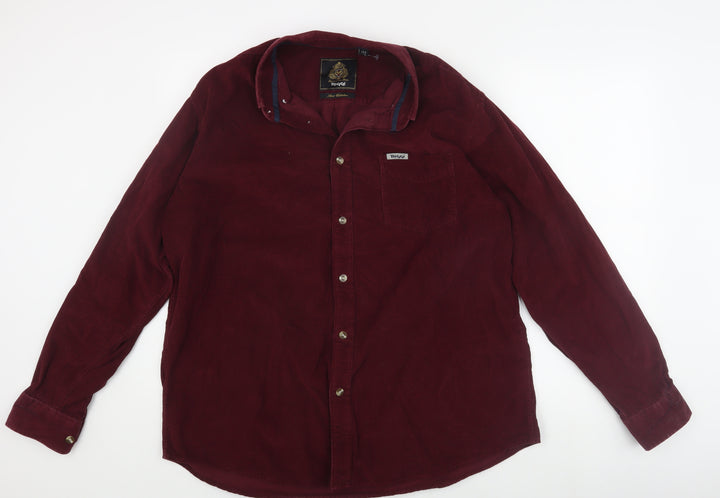 Toggi Men's Red Corduroy Button-Up Shirt
