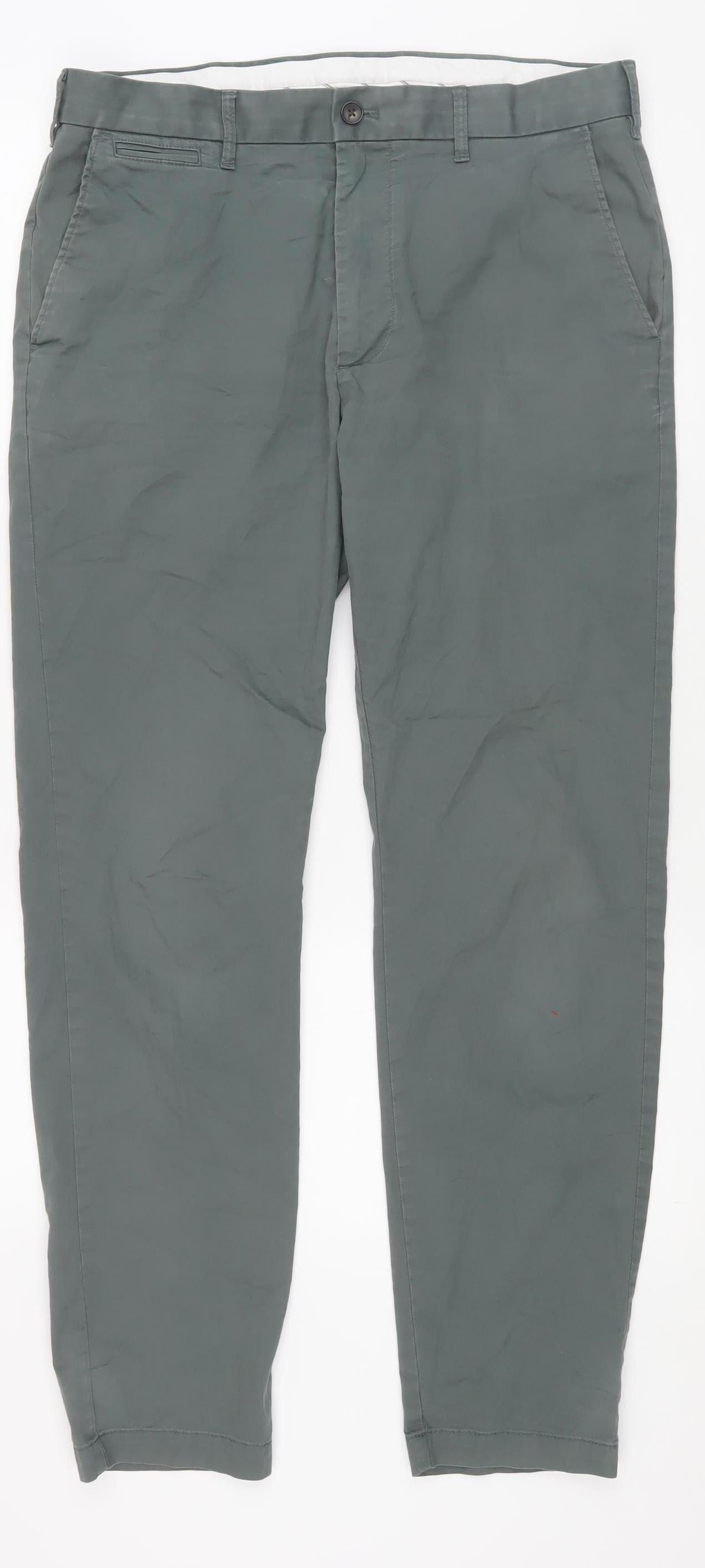 Marks & Spencer Men's Green Chino Trousers Size 34