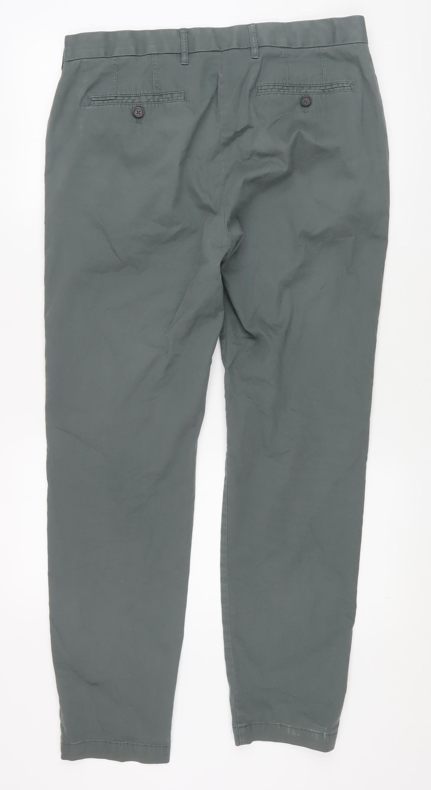 Marks & Spencer Men's Green Chino Trousers Size 34