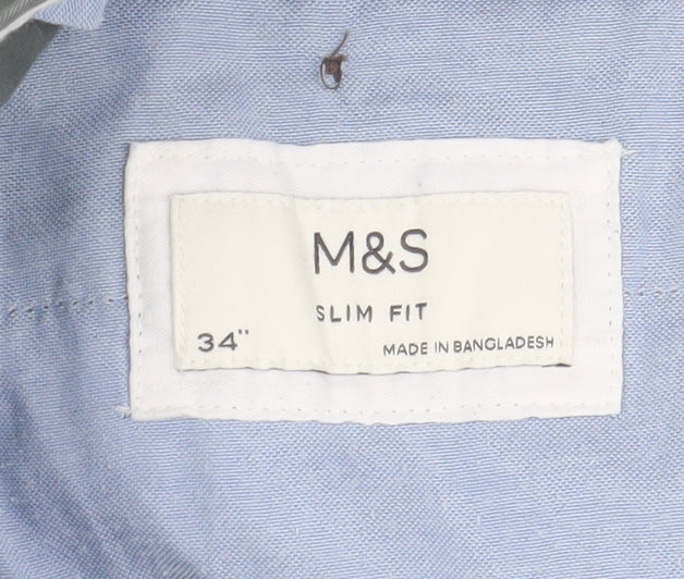 Marks & Spencer Men's Green Chino Trousers Size 34