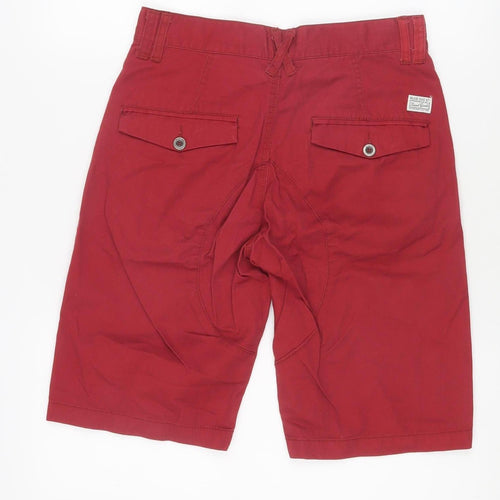 Blue Inc Men's Red Chino Shorts - Casual Slim Fit