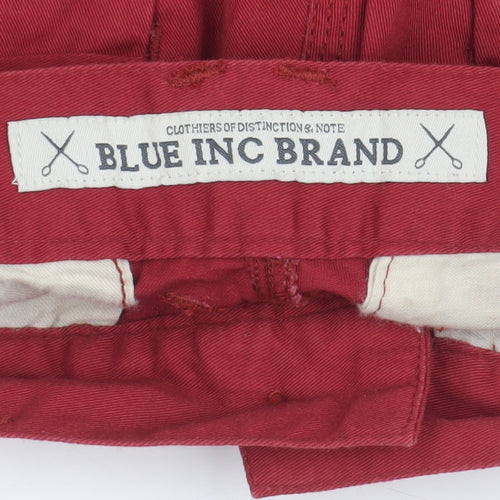 Blue Inc Men's Red Chino Shorts - Casual Slim Fit