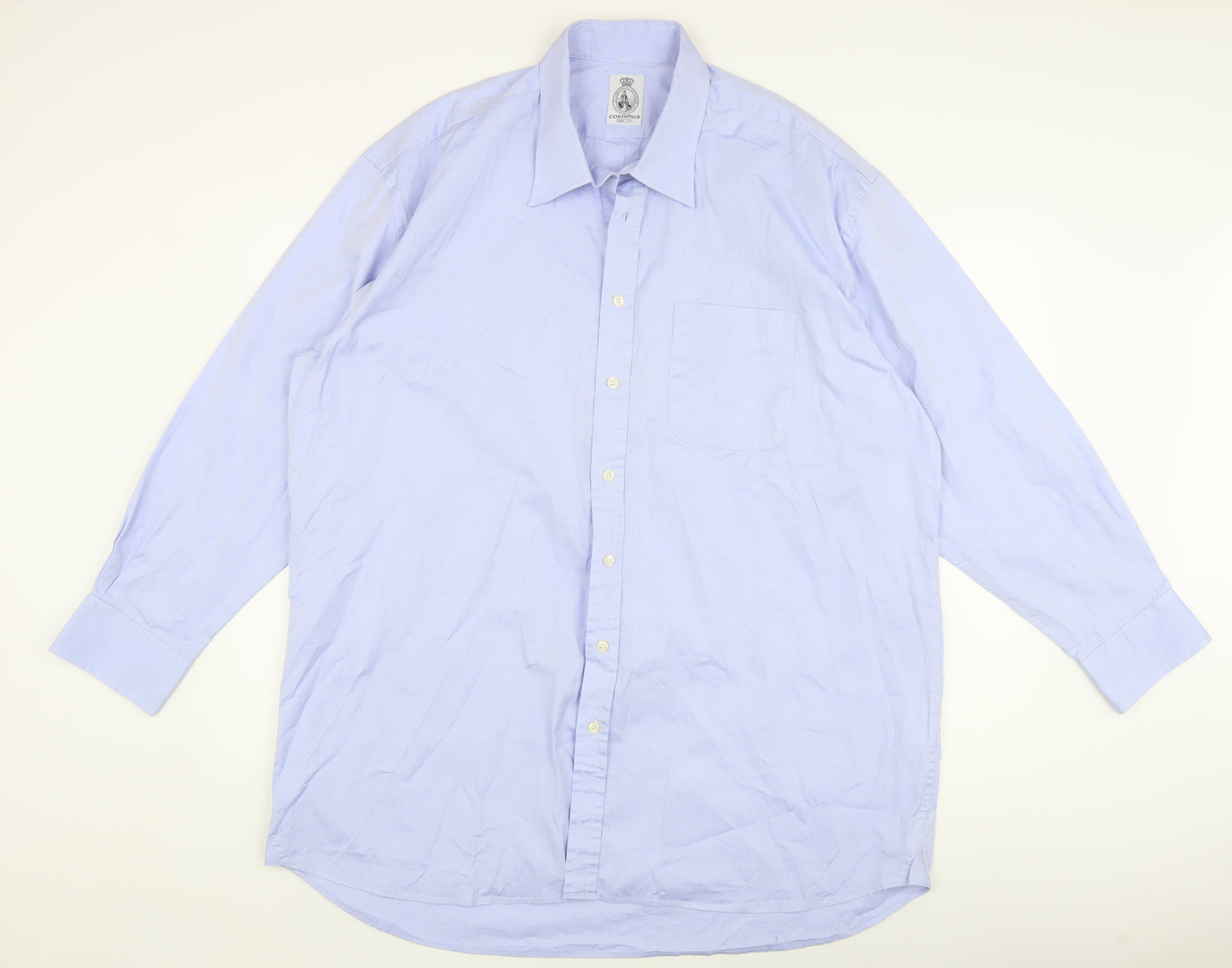 Cordings Men's Blue Dress Shirt, Long Sleeve