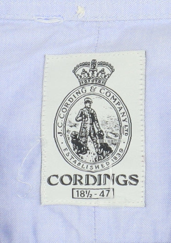 Cordings Men's Blue Dress Shirt, Long Sleeve