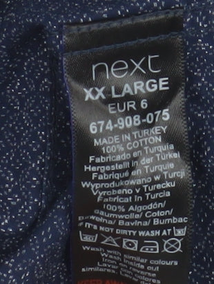 Next Men's Blue 2XL Geometric Dress Shirt