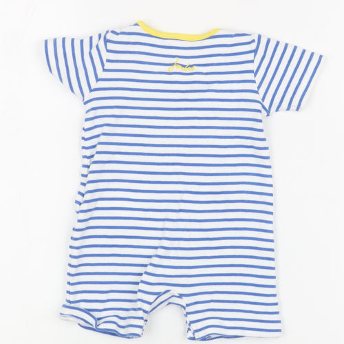 Joules Unisex Romper 0-3 Months Blue Striped Cotton Animal